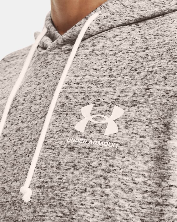 Men's UA Rival Terry Short Sleeve Hoodie in White image number 3
